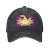 Axolotls Perfect Axolotl Saying Cute Axolotl Kawaii Denim Fabric Cap Casual Baseball Caps Adjustable Hat Unisex Baseball Hats