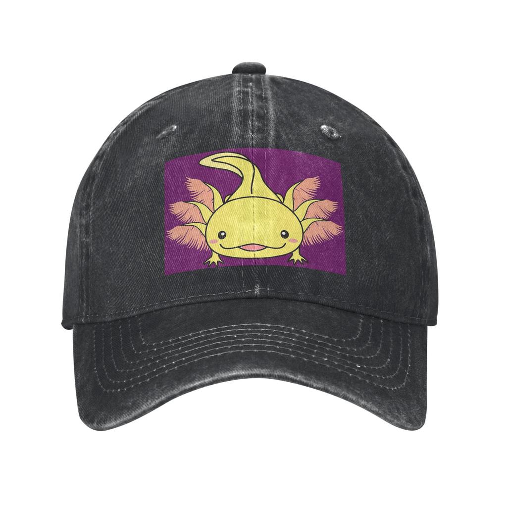 Axolotls Perfect Axolotl Saying Cute Axolotl Kawaii Denim Fabric Cap Casual Baseball Caps Adjustable Hat Unisex Baseball Hats