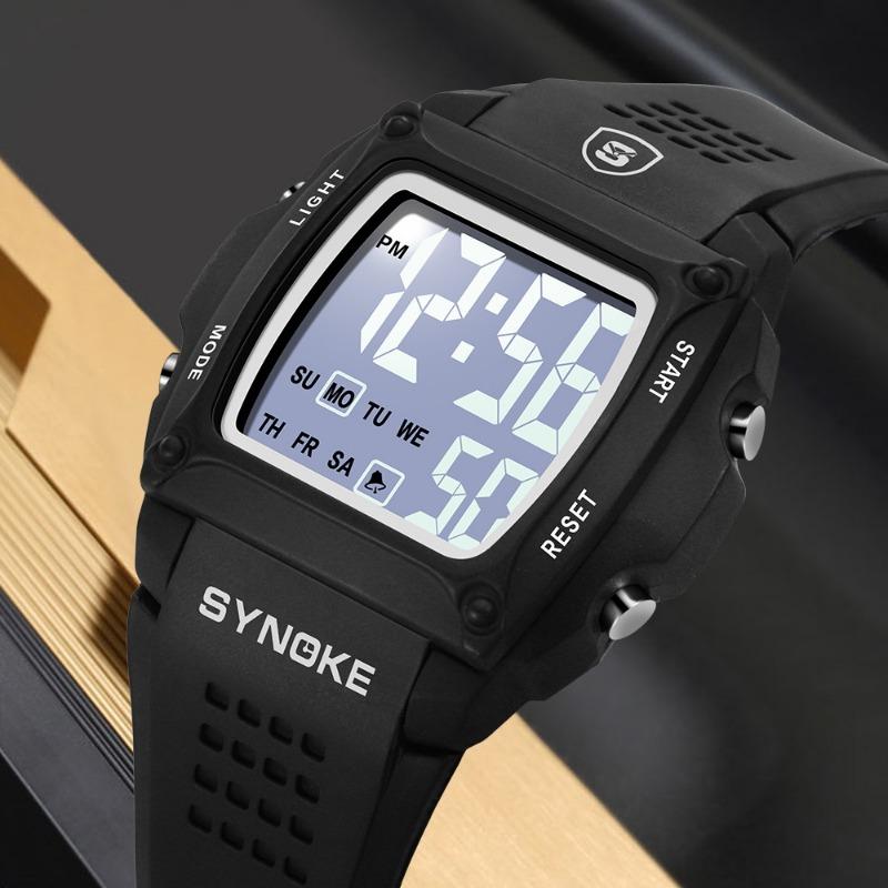 Top Brand New Electronic Watch Small Square Retro Sports Men's Multifunctional Waterproof Luminous Fashion Student Watch