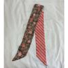 Used Signature Floral X Stripe Ribbon Scarf