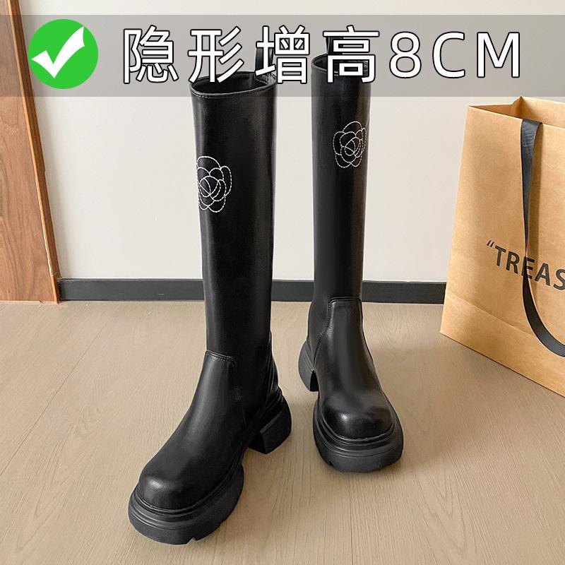 New Autumn and Winter Heightening Platform Boots Women's Knee Boots Thick Heel Boots Women's Tall Knight Boots