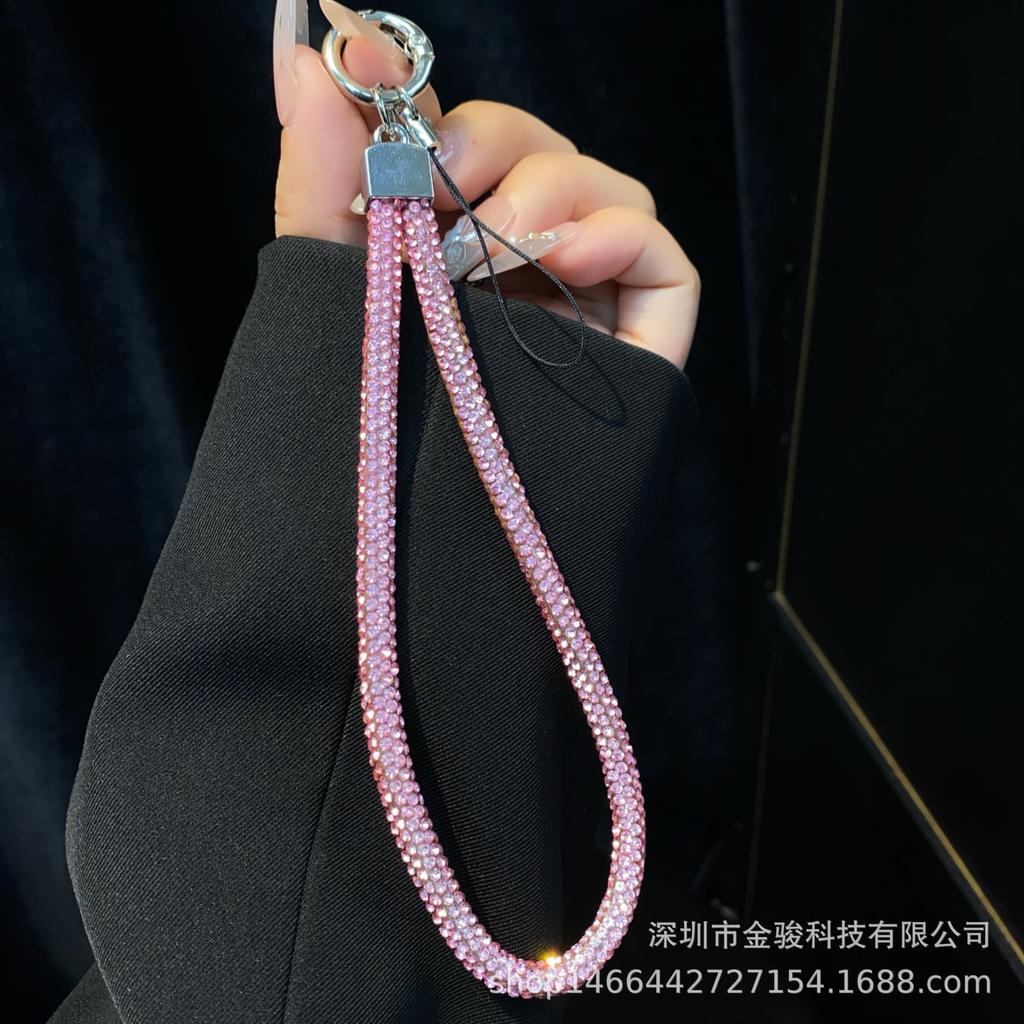 Phone Lanyard Colorful Dopamine Rhinestone Phone Chain Wrist Style High-End Fashion Versatile Hanging Decoration Wholesale