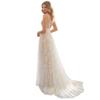 Robe de Mariée Nouvelle Collection Printemps Européenne et Américaine Sexy Décolleté en V Sans Manches Dentelle