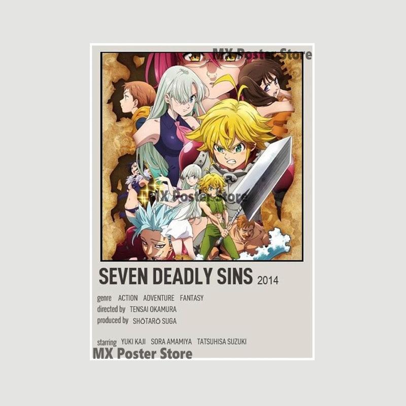 Demon Slayer White Paper Poster Classic Japan Anime Series Art Cartoon Painting Sticker for Home Bar Art Wall Decorative Mural