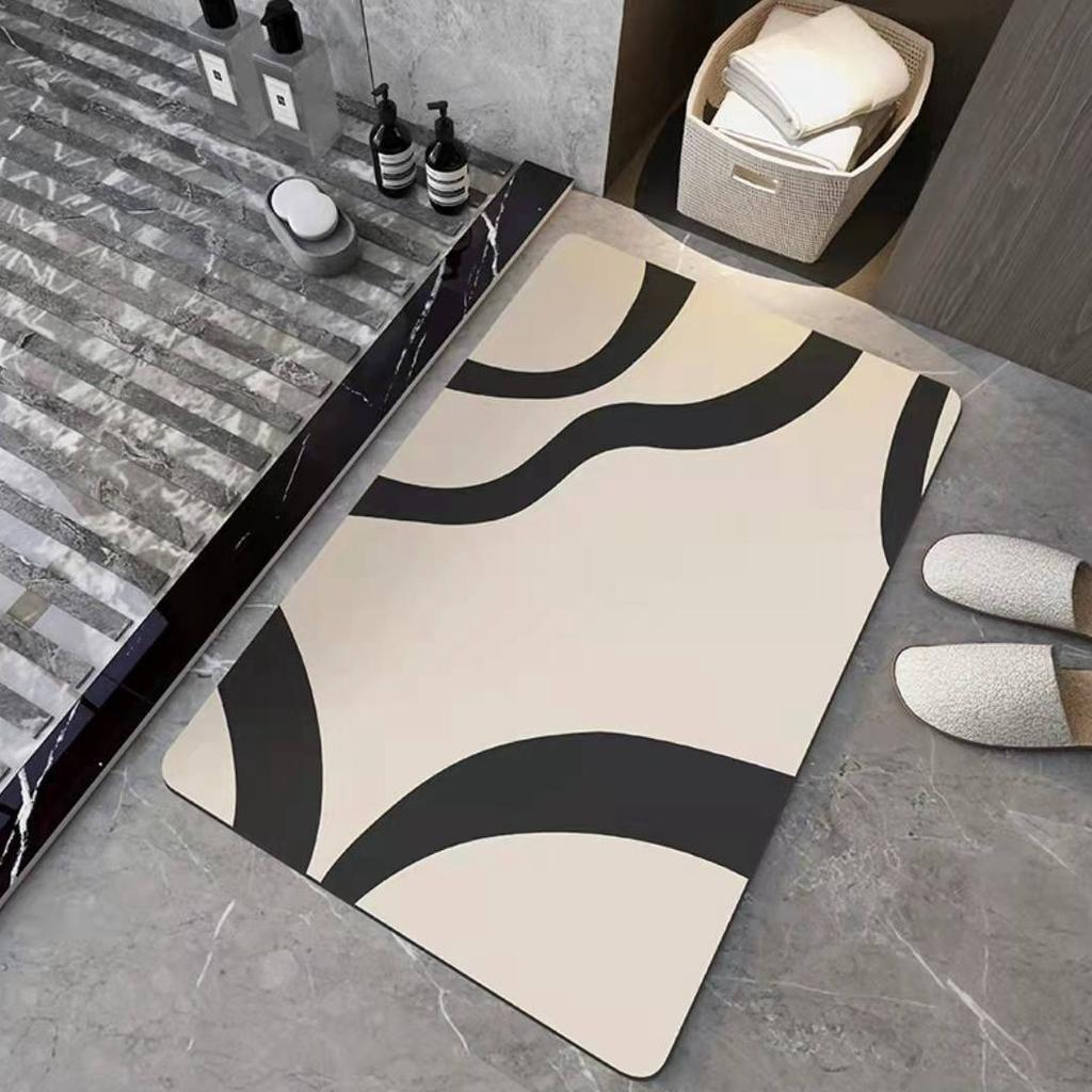 Simple and Creative Diatom Mud Soft Cushion Bathroom Washroom Door Moisture-wicking Easy To Dry Foot Mat Entry Door Slip-resistant Mat