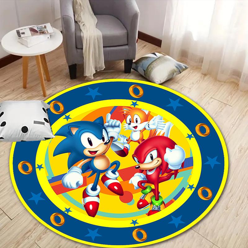 Sonic Adventure Printed Chair Rug for Home Office Use, Living Room Kitchen Game Room Round Carpet