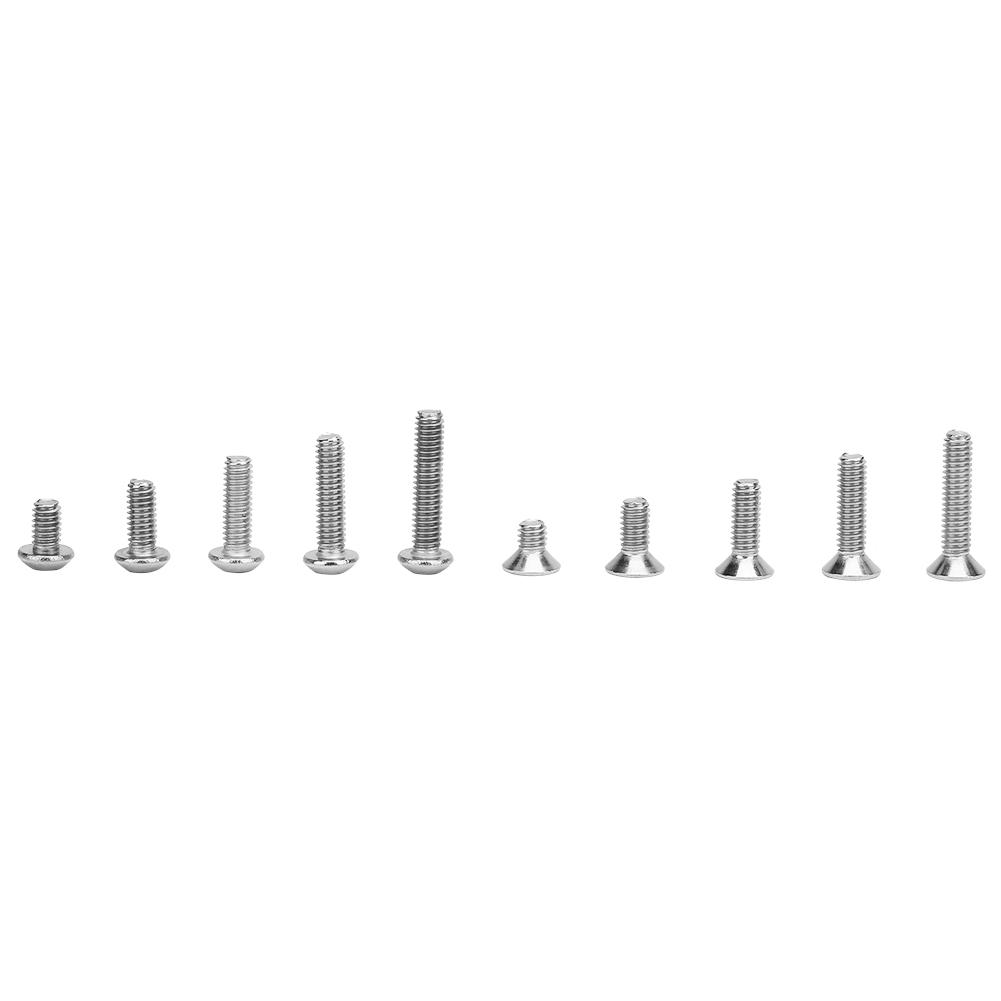 500pcs 1 Box M2.5*4\M2.5*6\M2.5*8\M2.5*10\M2.5*12 Button TFlat Head Hex Socket Screw Set
