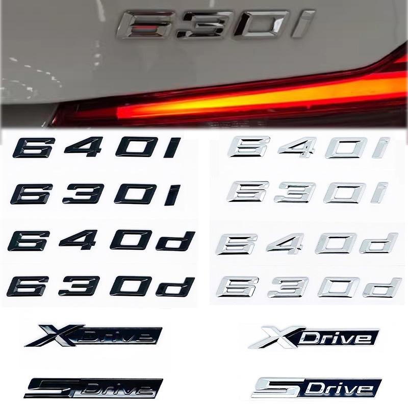 For BMW GT Series E63 E64 F06 F12 F13 G32 Black GT 630i 630d 640i 640d XDrive SDrive ABS Car Trunk Logo Alphanumeric Emblem pf2
