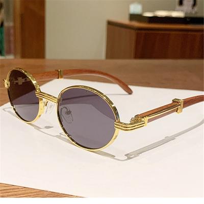 Mode Kleine Fassung Vintage Runde Sonnenbrille Klassische Luxus Ovale Sonnenbrille Trendige UV400 Shades für Damen & Herren