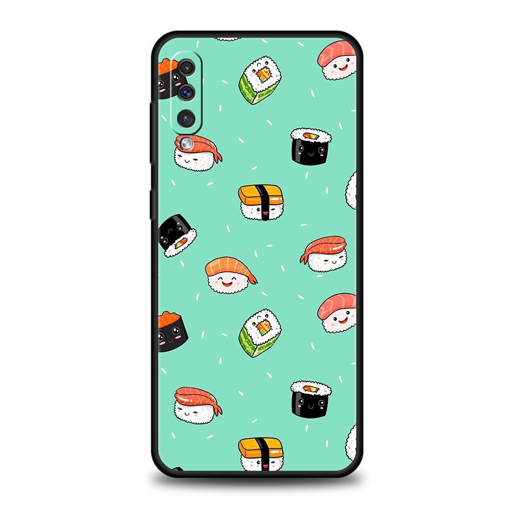 Милый мультяшный чехол для телефона с суши для Samsung A56 A36 A26 A24 A12 A14 A16 A50 A70 A20E A22 A30 A40 A34 A54 A42 A52 5G A04s A06