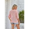 T-shirt estiva da donna girocollo maglione cavo a maniche corte lavorato a maglia con protezione solare