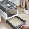 Cat Toilet Fully Enclosed Drawer Style Easy To Clean Portable Cat Manure Box with Splash Guard and Spoon On Top for Pet Supplies