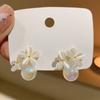 Sparkling Pearl Earrings, High-end Earrings, Elegant Pure White Earrings, Autumn and Winter Simple, High-end, Fresh,