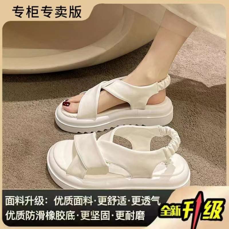 Fairy Wind Sandals Female Summer 2025 New Thick-soled Pregnant Women Large Size Casual Soft-soled Comfortable College Wind Cool Slippers