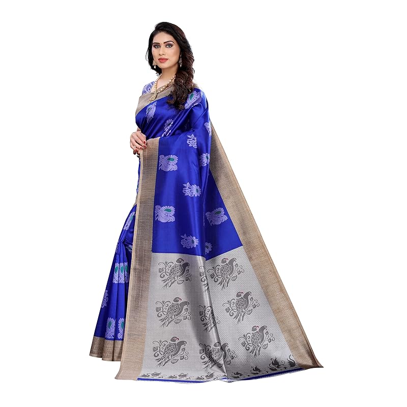 Yashika Women' Jacquard Art Silk Saree (Kesar