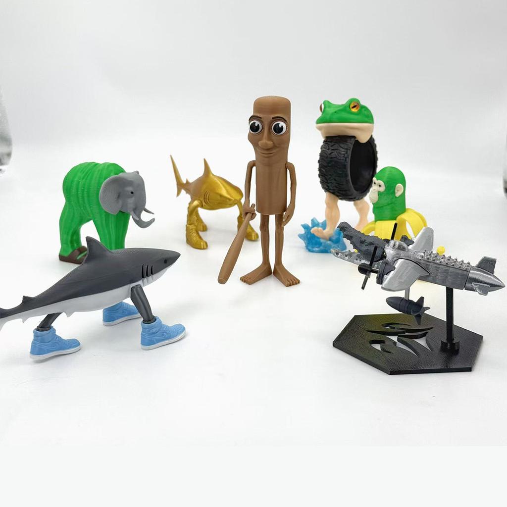 TungTungTungSahur Shark Figurine Figure Brainrot Figure Desktop Decoration Tralalero Tralala Figure Ornament Funny Doll 3D Print