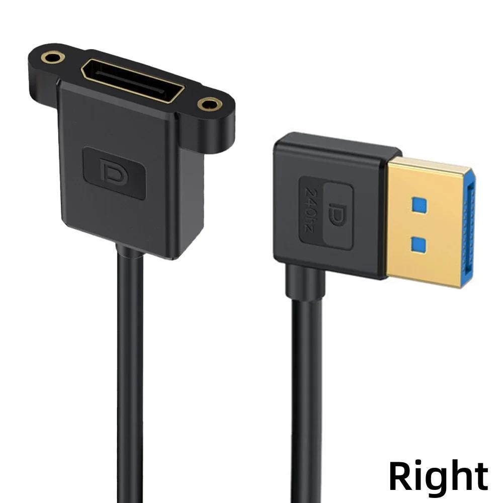 0.3M DisplayPort 1.4 Extension Panel Mount Cable Up/Down/Left/Right Angle 90 Degree DP 8K60Hz 4K144Hz Thin Cord for PC Monitor