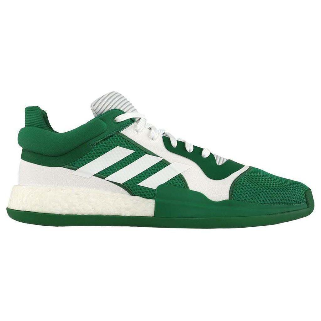 Adidas Sm Marquee Boost Low Team Fashion Versatile Shock Absorption Non-Slip Low Top Basketball Shoes Men Sneakers White Green G28760