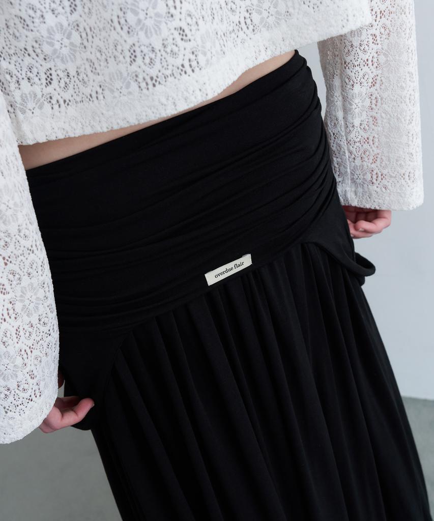 Obeodyupeulleeo Draped Turn Over Skirt_Black