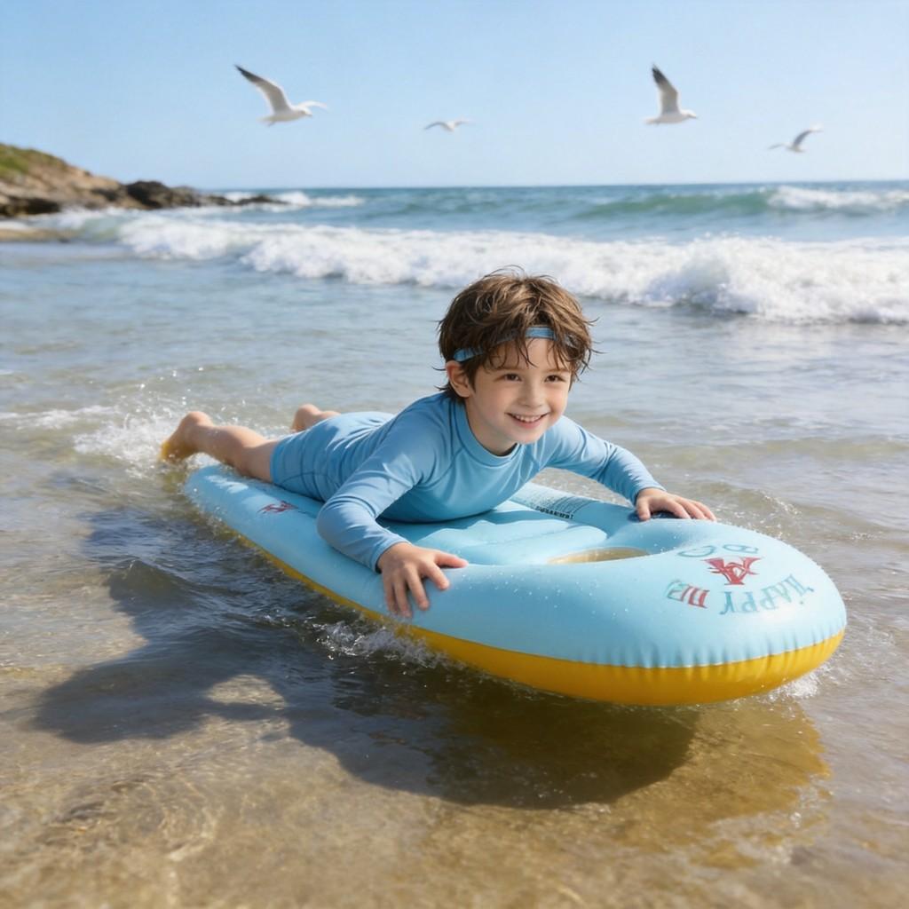 Aufblasbares Surfbrett für Kinder aus PVC-Material für Spaß beim Schwimmen und Wasserspielen