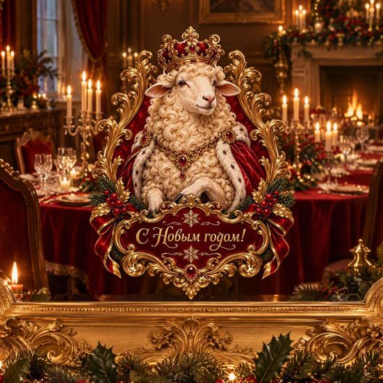 Glass Door Decorations for Holidays Russian New Year Window Cling, 2027 Zodiac Sheep Sticker, Eco Friendly Festive Wall Decals of Goat Static