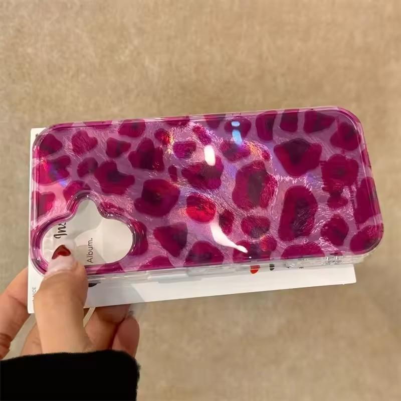 Purple Leopard Print Glacier Pattern Phone Case For iPhone17 16 15 14 13 12 11 Pro Max  Plus  Shockproof Back Cover