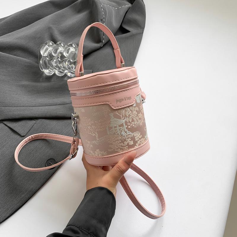 

Модна повсякденна сумка-відро 2024 новий літній тренд модна сумка-месенджер Жіноча проста повсякденна сумка через плече рожевий