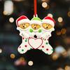 Adorable Christmas Resin Bear Family Ornament With Heartfelt Blessings For Festive Decor