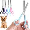 Pflegeschere für Hunde und Katzen, 16,6 cm, flacher Schnitt, sichere Schere mit runden Spitzen, gebogene Klinge, scharfe Friseurschere für Haustiere, Husten