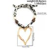 IngeSight.Z Vintage Leopard Print Irregular Big Heart Pendant Necklace Women New Trendy Sweater Choker Chain Accessories Jewelry