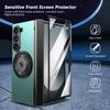For Galaxy Z Fold 8 Ultra 7 6 5 Aluminum Alloy Back Cover Magnetic Mobile Phone Case With 360° Rotating Ring Holder, Front Film