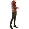 Party Lambskin 100%Casual Leather Real Handmade Men Brown Shirt Formal Stylish