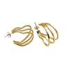 Gold Titanium Steel Multilayer Hoop Earrings - Light Luxury, Colorfast, High-End Feel