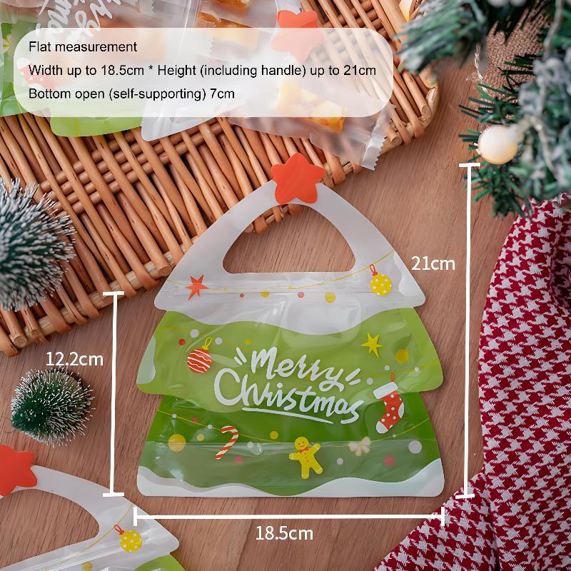 25PCS Christmas Gift Bags Set Santa Elk Snowflake Pattern Thickened Non-Woven Waterproof Tote Bags for Kids Holiday Party