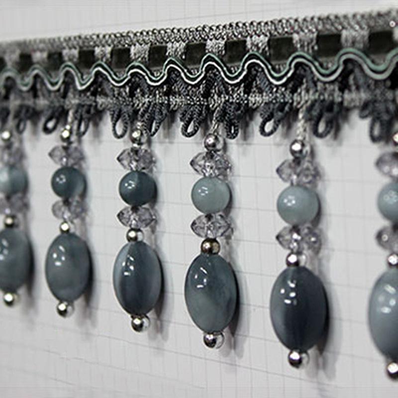 1M Akrylová Korálková Krajková Záclona Šití Střapec Okraj Čalounická Stuha Ozdoba DIY pro Šití Záclonové Doplňky Dekor Evropský Nový