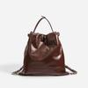 New Niche Glossy Tote Bag Fashionable Pleated Large-capacity Bucket Bag Shoulder Messenger Bag Women