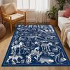 Dinosaur Skeleton Fossil Themed Antislip Carpet Durable Polyester Home Decoration Floor Mat Large Size Logo Design Suitable For Bedroom Living Room