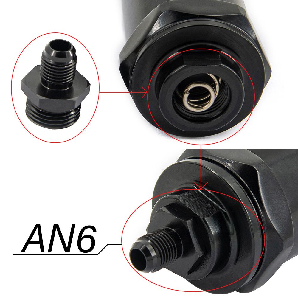 AN6 / AN8 / AN10 Inline Fuel Filter E85 Ethanol With 100 Micron Stainless steel element