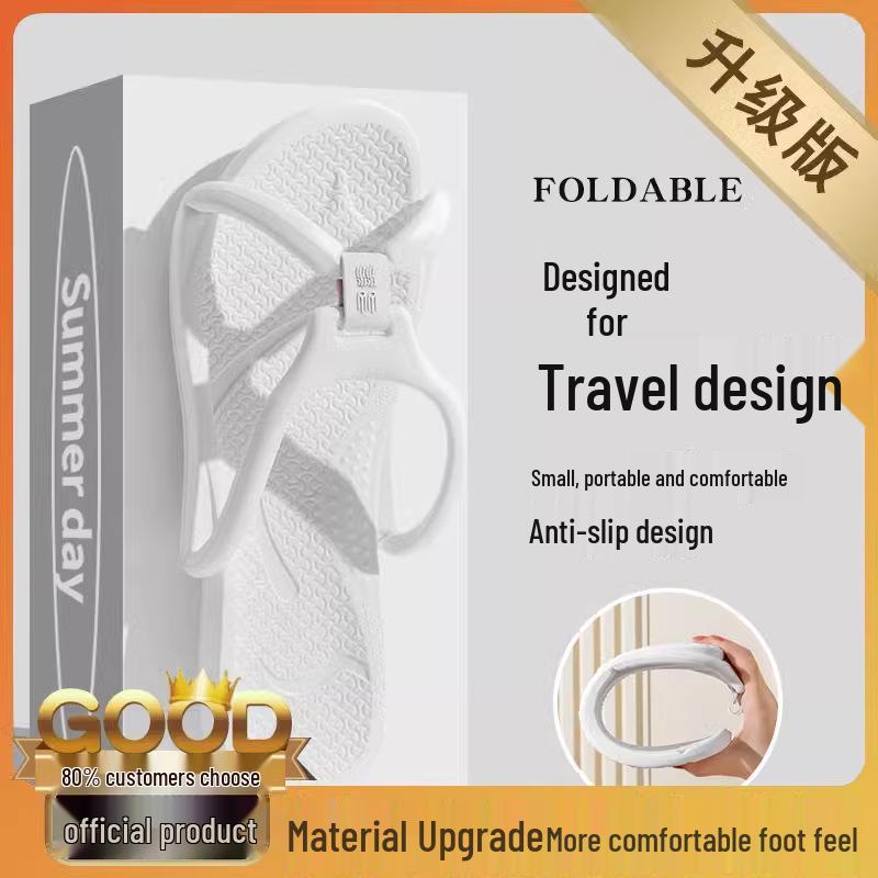 Portable Non-Slip Travel Slippers for Couples - Indoor & Bathroom Use, Easy To Carry