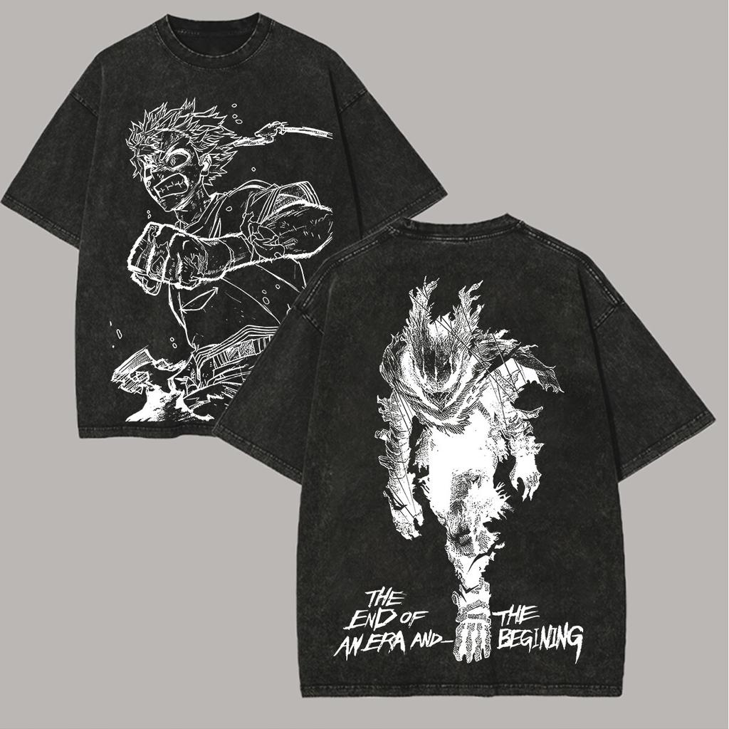 My Hero Academia Anime Lover Washed T-shirt Year Round Clothing High Quality Personality Clothes Plus Size Unisex New Model Couples Tee