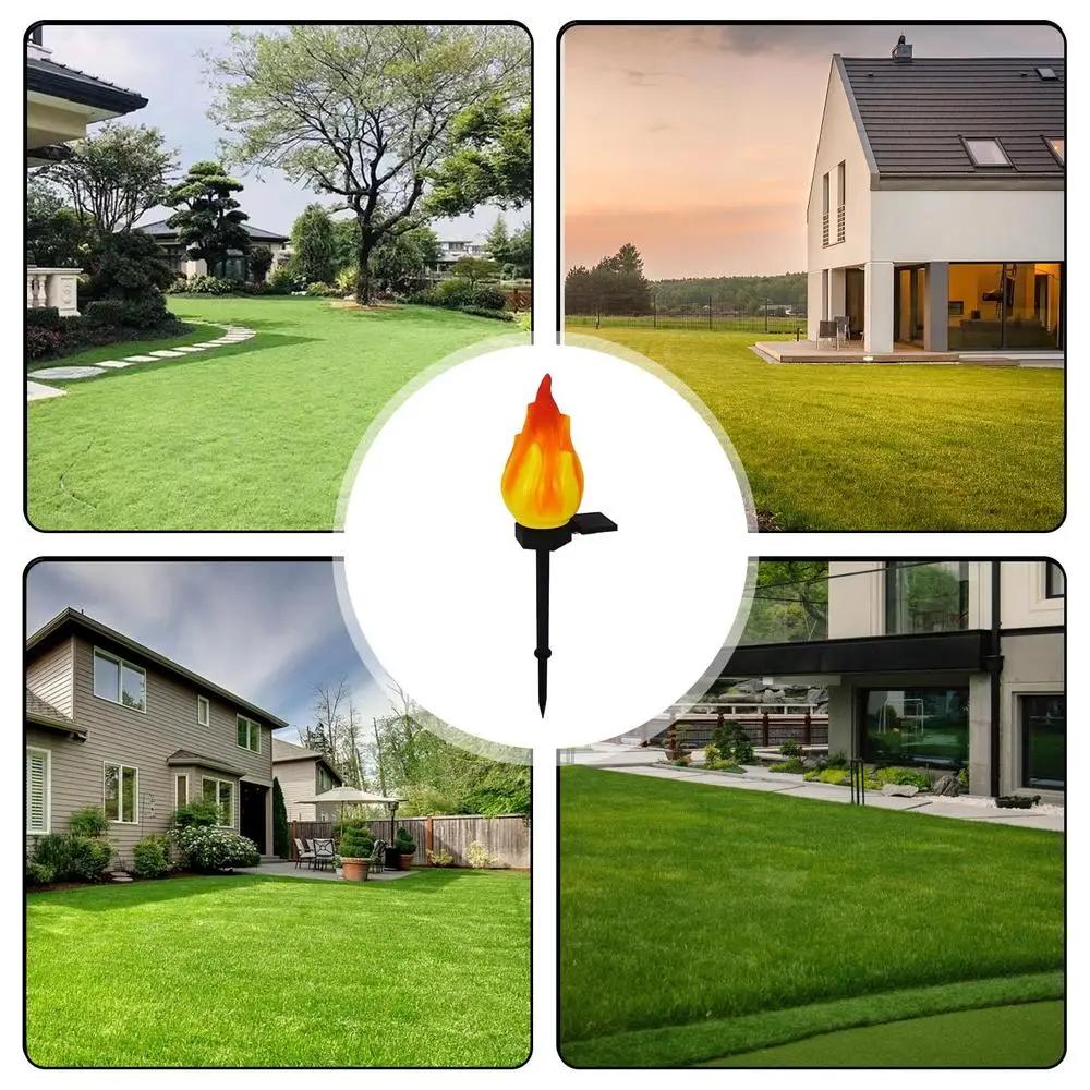 1/2pcs Solar LED Flame Lights Flickering Flame Garden Lamps Outdoor Decor In Gardens Lawns Courtyards Landscaping Lawn Light