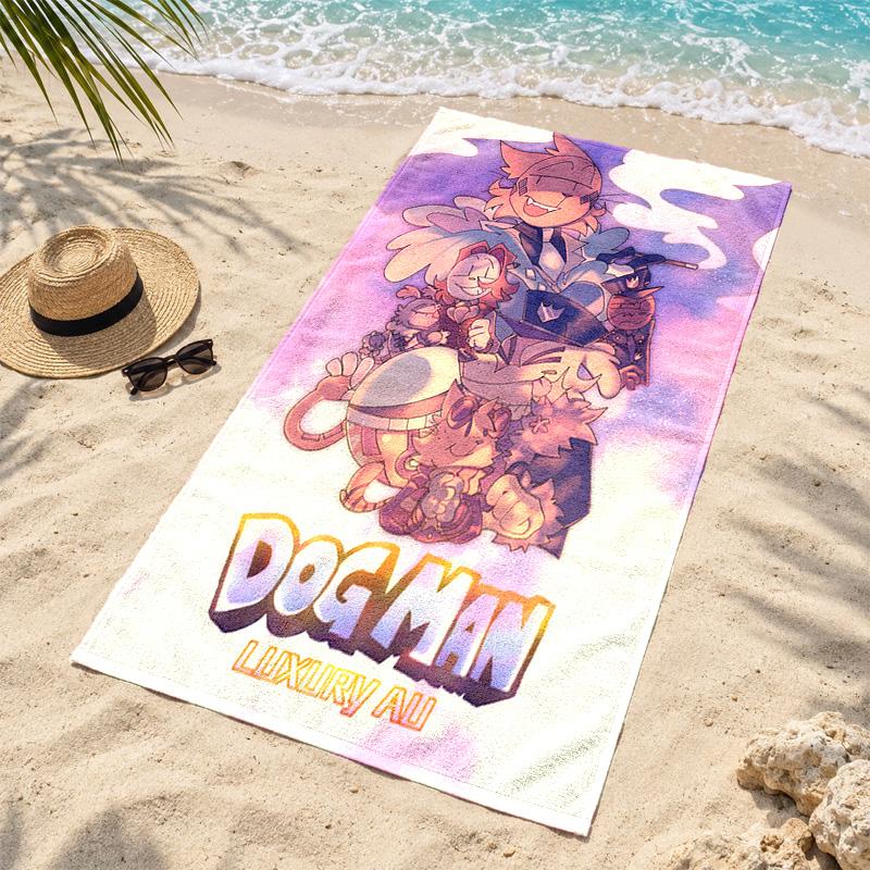 Dog Man Microfiber Beach Towel Quick Dry Sand Free Lightweight Beach Towels for Travel Swimming Camping