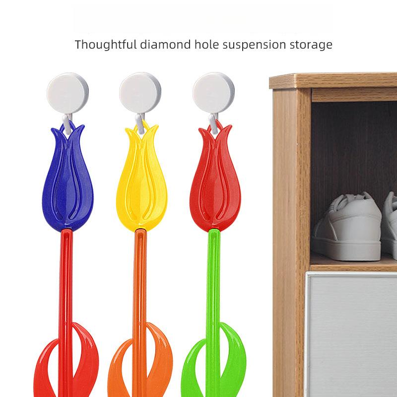 Add Long-handled Tulip Shoehorn for The Elderly, Pregnant Women, No Squatting, No Bending, Assisted Wearing Shoes, Household Lazy Shoehorn