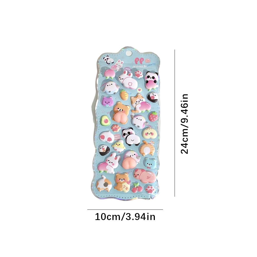 3D Cute Bunny Peach Foam Stickers Squishy Fidget Self-Adhesive Repair Decals for Phone Case Scrapbook DIY Crafts Decoration