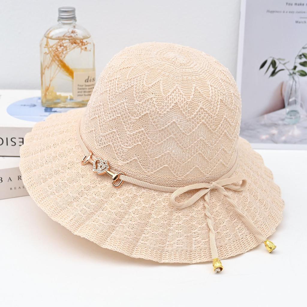Summer new women's big edge straw hat bow breathable sunscreen sun hat outdoor UV protection sun hat