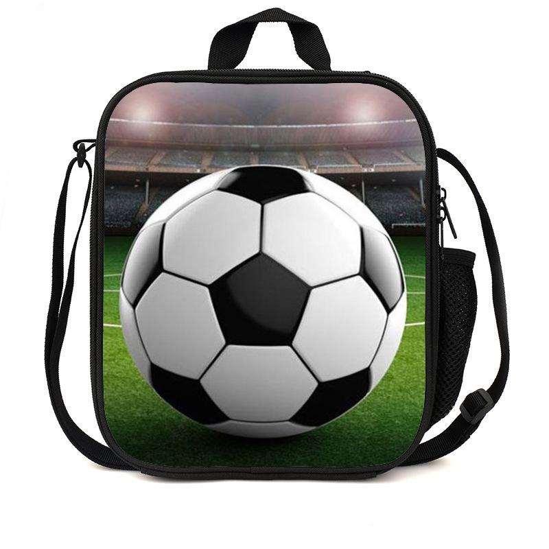 Football Basketball Pattern Children'S Lunch Bag Elementary School Lunch Box Bag Fashion Trend Boys' Lunch Bag