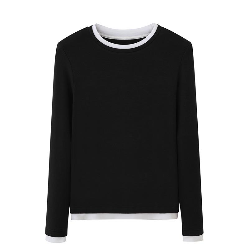 

Женская зимняя рубашка Meiyabi Velvet Two-in-One высшего качества – облегающая, с длинными рукавами и круглым вырезом L (65-80 kg)