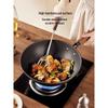 Chuidahuang 30cm Hammered Titanium Iron Flat-Bottom Wok