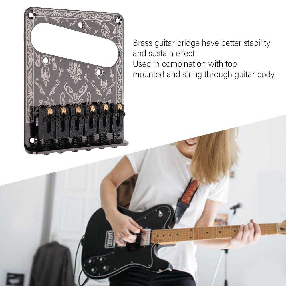 Vintage geschnitzte Basis Elektrische Gitarrenbrücke für Telecaster Gitarrenbrücke Für Elektrische Gitarre