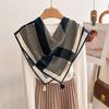 Spring and Summer Simple Versatile Printed Silk Scarf Women's Fashion Versatile Geometric Square Scarf Daily Commuter Shawl Batch